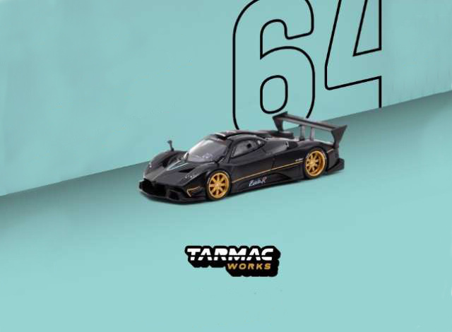 1:64 Pagani Zonda R, Matt Black Tarmac Works