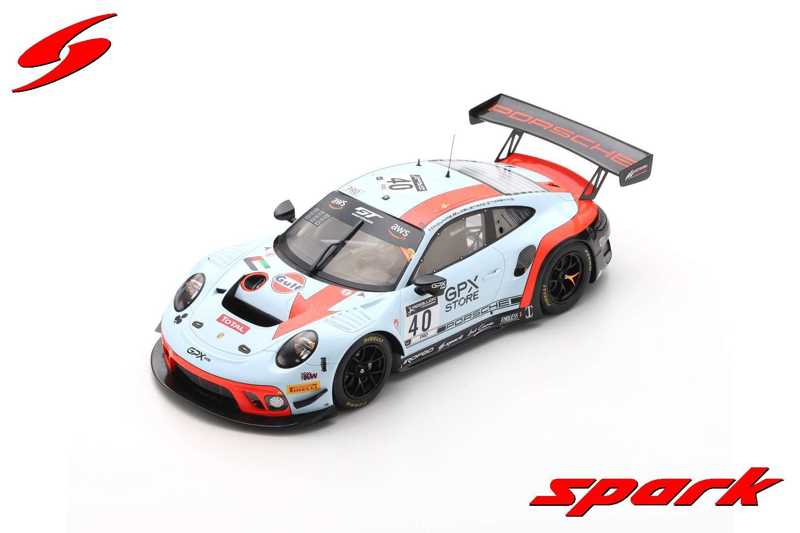 1:18 Porsche 911 GT3 R #40 GPX Racing 24H Spa 2020 R. Dumas - L. Delétraz - T. Preining Spark