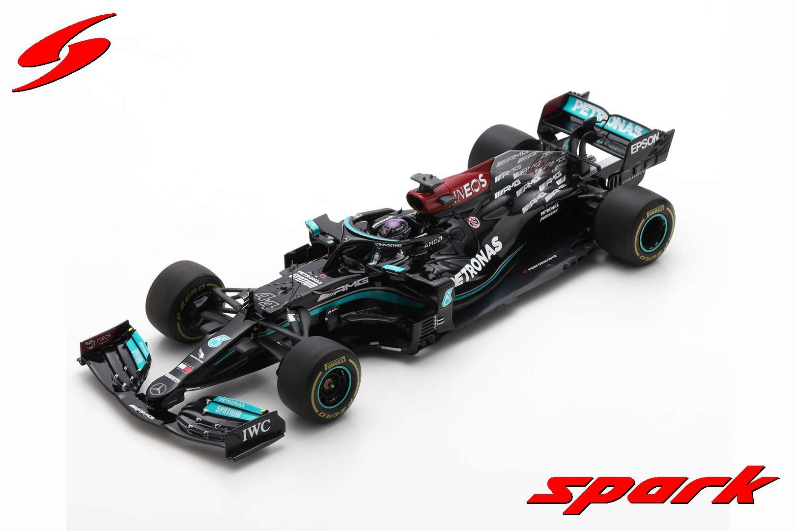 1:18 Mercedes-AMG F1 W12 EQ Performance+ Lewis Hamilton #44 Winner Spanish GP 2021 100th Pole Position Spark