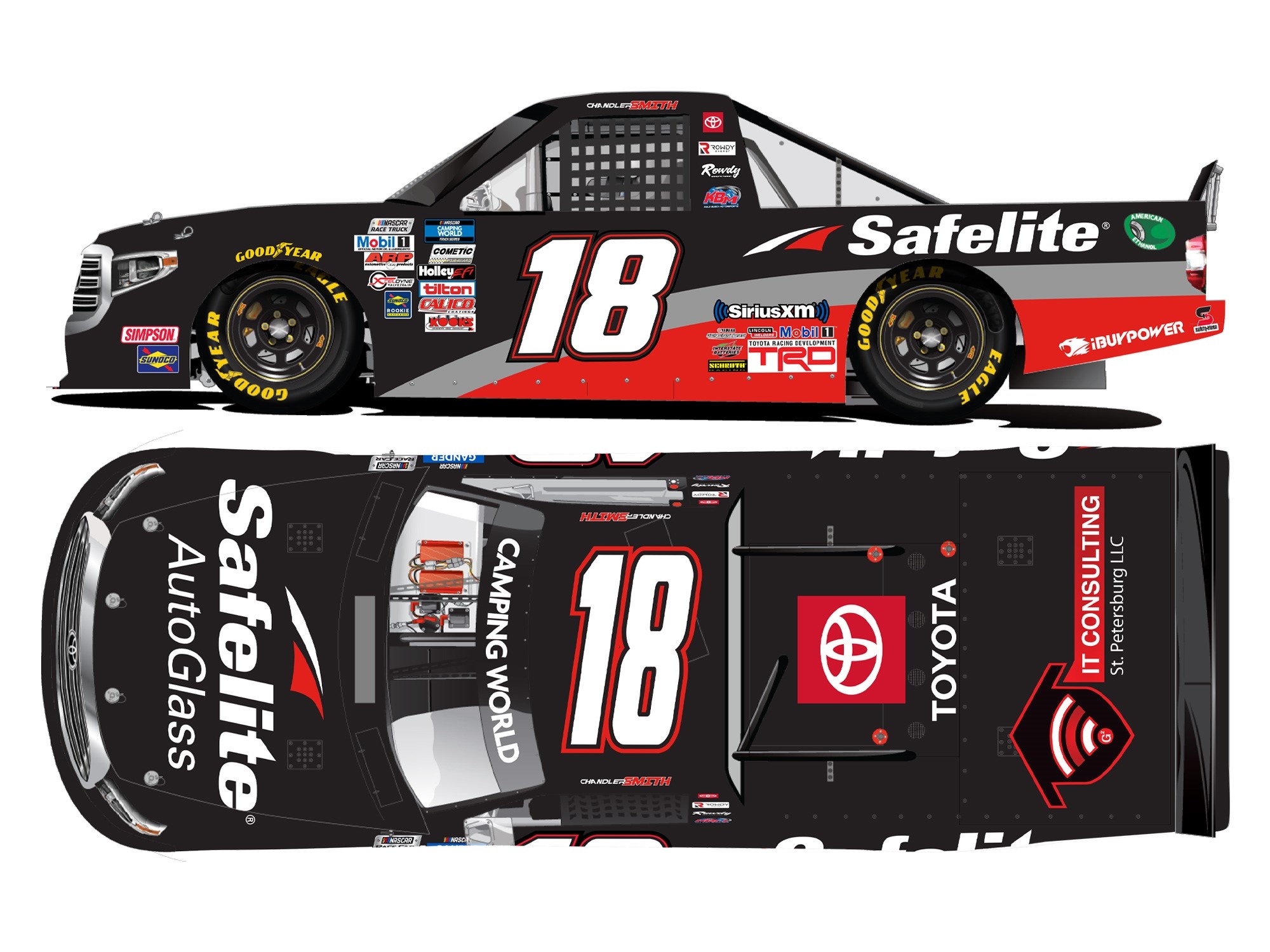 1:24 NASCAR Truck Series Toyota Tundra #18 Chandler Smith '2021 Safelite' Lionel Racing