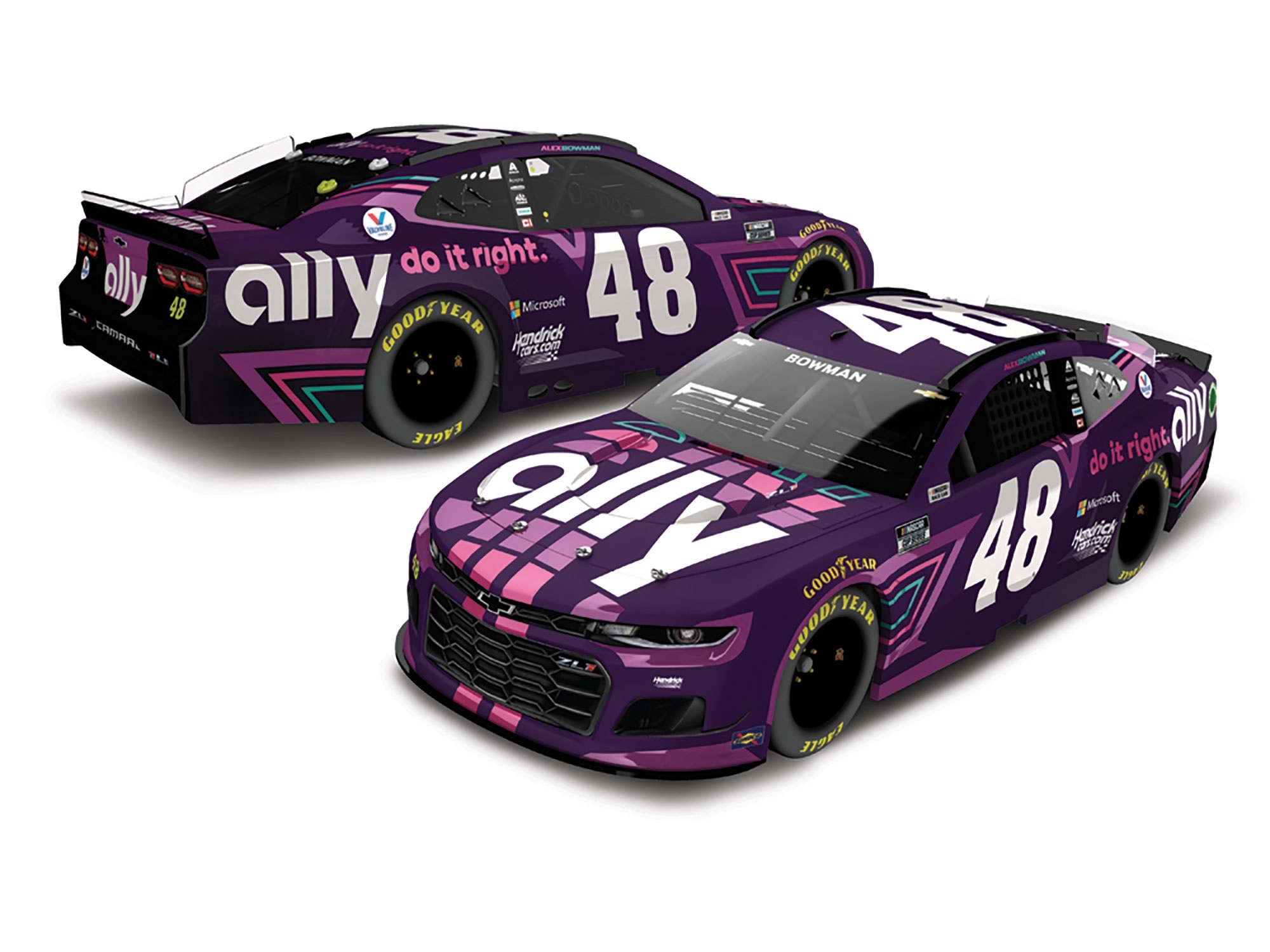 1:24 NASCAR Chevrolet Camaro ZL1 #48 Alex Bowman '2021 Ally' Elite Lionel Racing