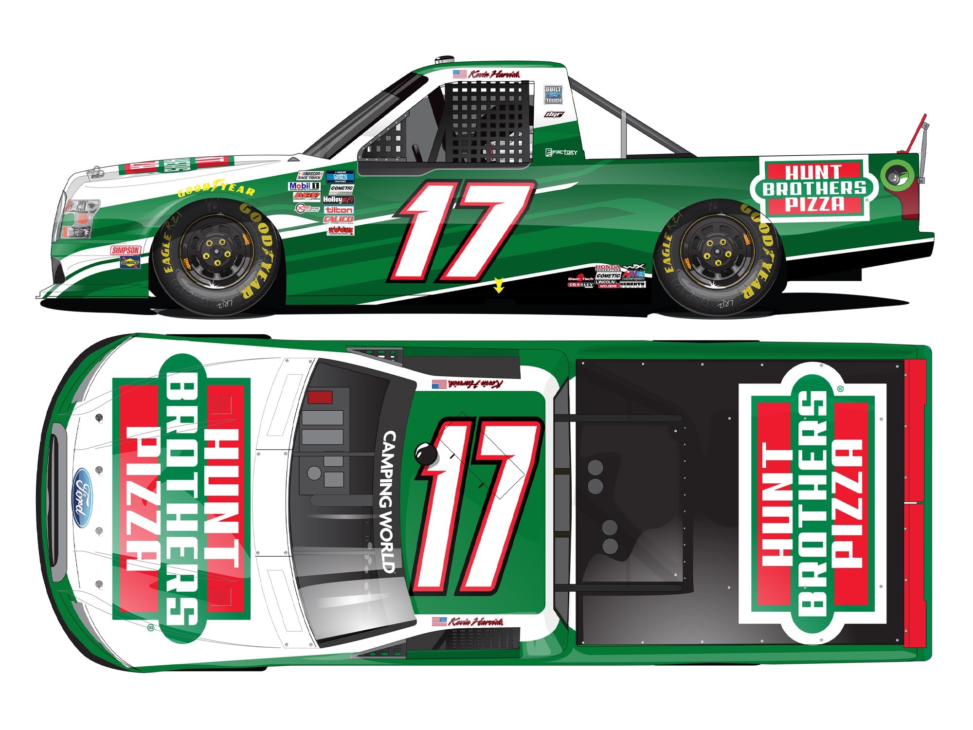 1:24 NASCAR Truck Series Ford F150 #17 Kevin Harvick '2021 Hunt Brothers Pizza' Lionel Racing
