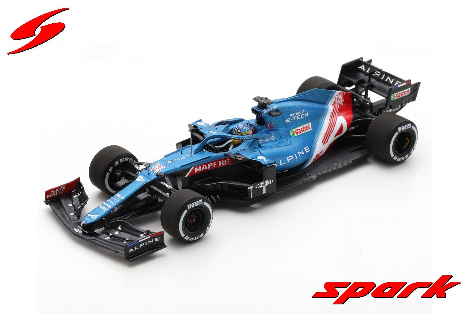 1:43 Alpine A521 #14 Fernando Alonso Hungarian GP 2021 Spark