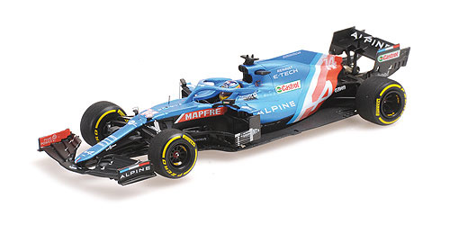1:43 Alpine A521 #14 Fernando Alonso Bahrain GP 2021 Minichamps