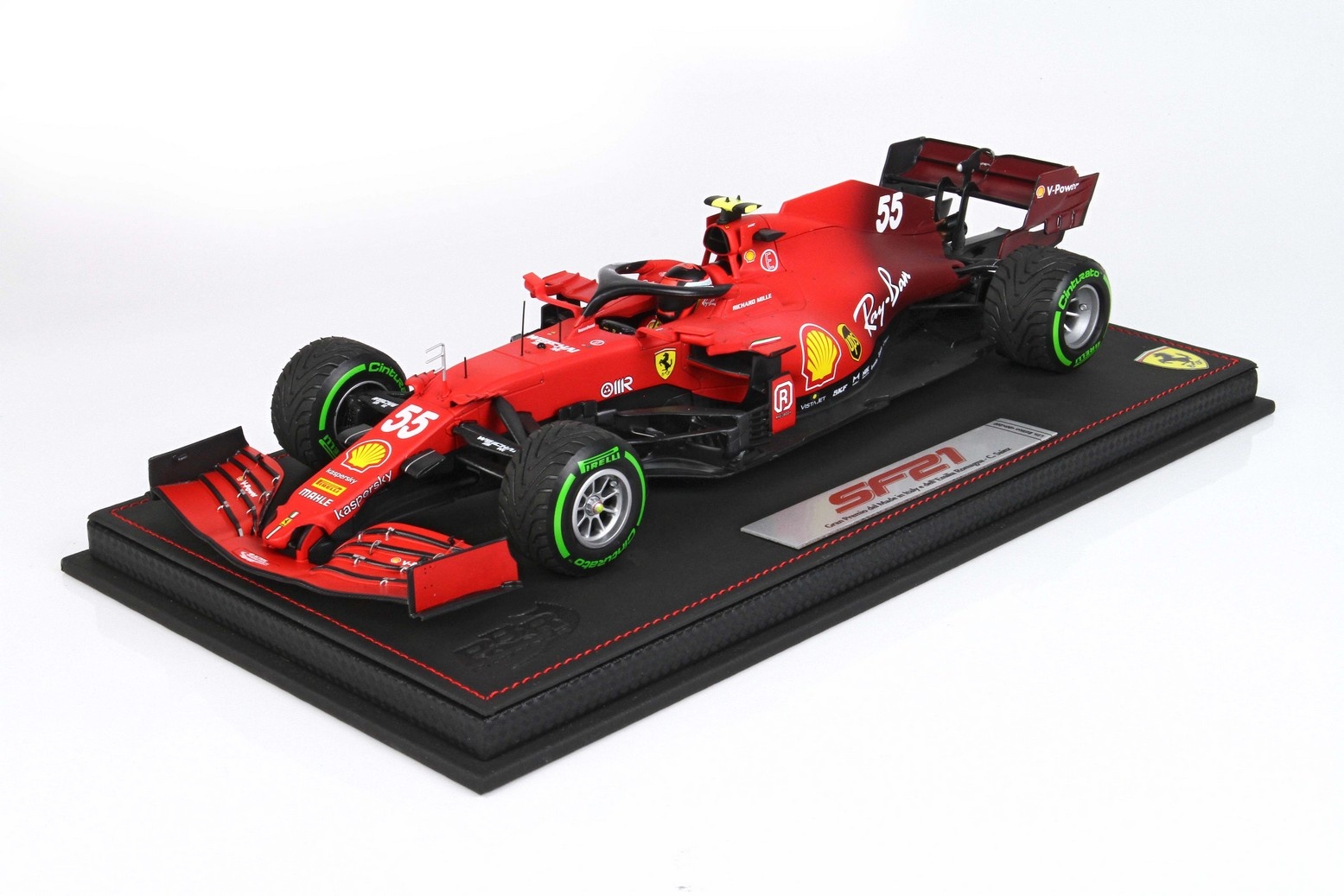 1:18 Ferrari SF21 GP Imola 2021 #55 Carlos Sainz Intermediate Tyres BBR