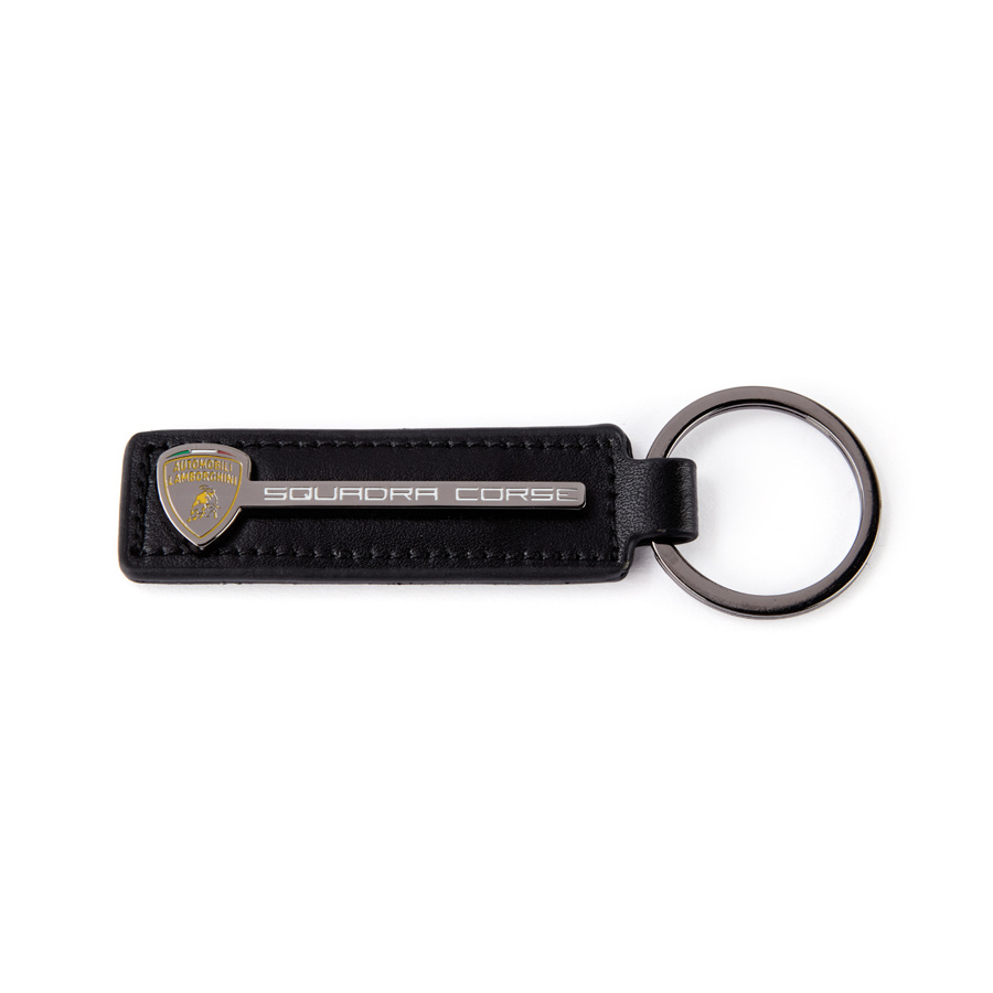 Lamborghini Squadra Corse Leather Keychain