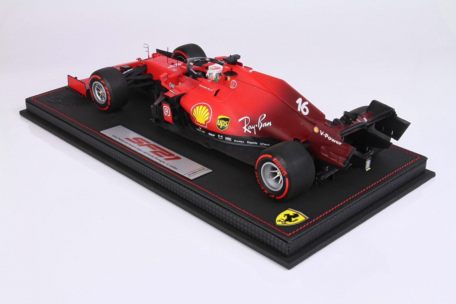 Scalemodel 1:18 Ferrari SF21 GP Imola 2021 #16 Charles Leclerc Red Tyres BBR
