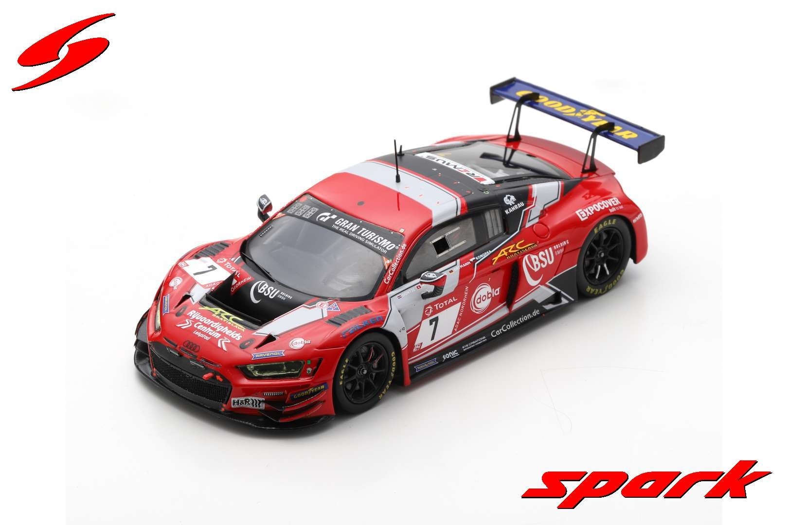 Scalemodel 1:43 Audi R8 LMS GT3 #7 Car Collection Motorsport 2nd Pro-AM class 24H Nürburgring 2020 M. Dontje - P. Niederhauser - M. D. Ortmann Spark