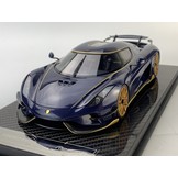 Scalemodel 1:18 Koenigsegg Regera 'Blue Carbon & Gold Wheels' FrontiArt