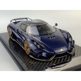 Modellauto 1:18 Koenigsegg Regera 'Blue Carbon & Gold Wheels' FrontiArt