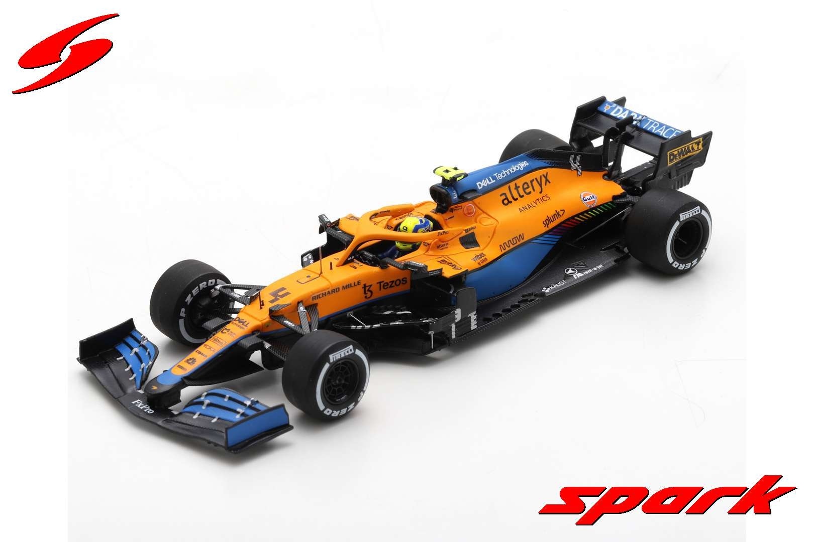 1:43 McLaren MCL35M #4 Lando Norris P2 Italian GP 2021 With Pit Board Spark