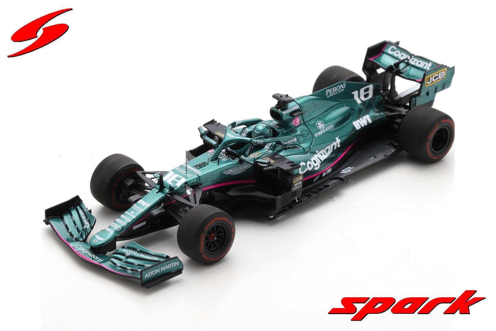 1:43 Aston Martin Cognizant F1 Team AMR21 #18 Lance Stroll Abu Dhabi GP 2021 Spark