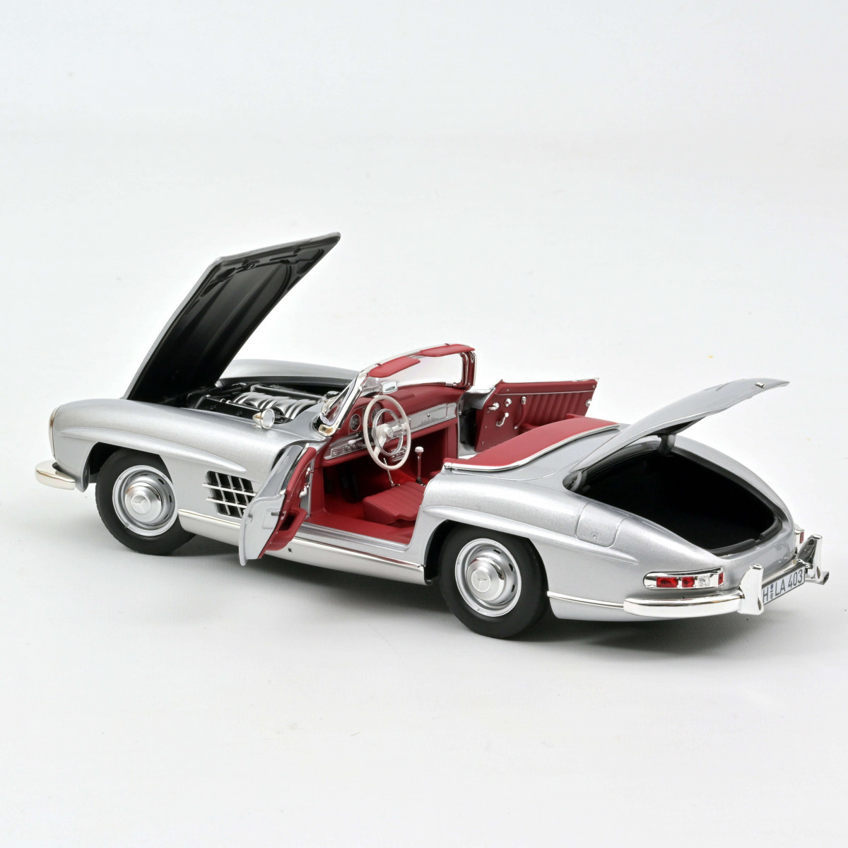 1:18 Mercedes 300 SL Roadster 1957 Zilver Norev