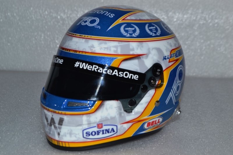 1:2 Bell Helmets Nicholas Latifi 'Monaco 2021' Williams Racing 750th Grand Prix