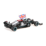 1:18 Mercedes-AMG Petronas F1 Team W12 E Performance #44 Lewis Hamilton British GP 2021 With Flag Minichamps