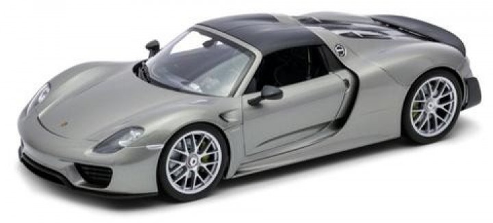 Scalemodel 1:18 Porsche 918 Spyder Weissach Package grey (with top) Welly