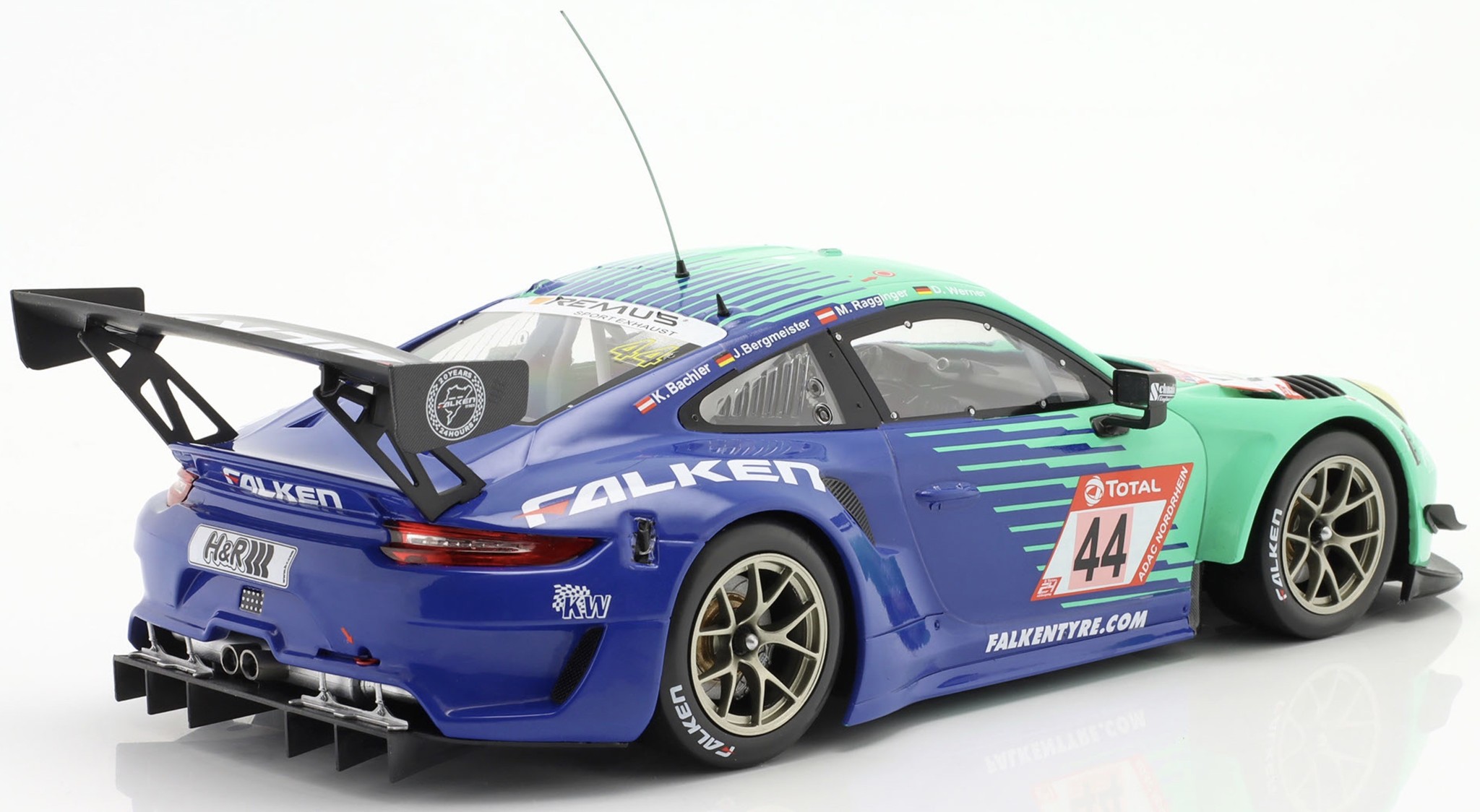 Schaalmodel 1:18 Porsche 911 GT3 R Falken Motorsports #44 24H Nürburgring 2019 IXO