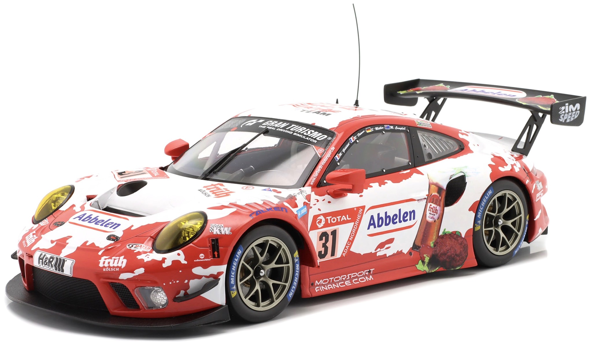 Modellauto 1:18 Porsche 911 GT3 R Frikadelli Racing #31 24H Nürburgring 2019 IXO