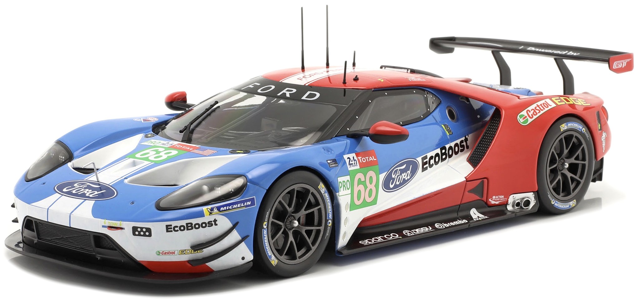 Schaalmodel 1:18 Ford GT #68 Ford Chip Ganassi Team USA 24H Le Mans 2019 IXO