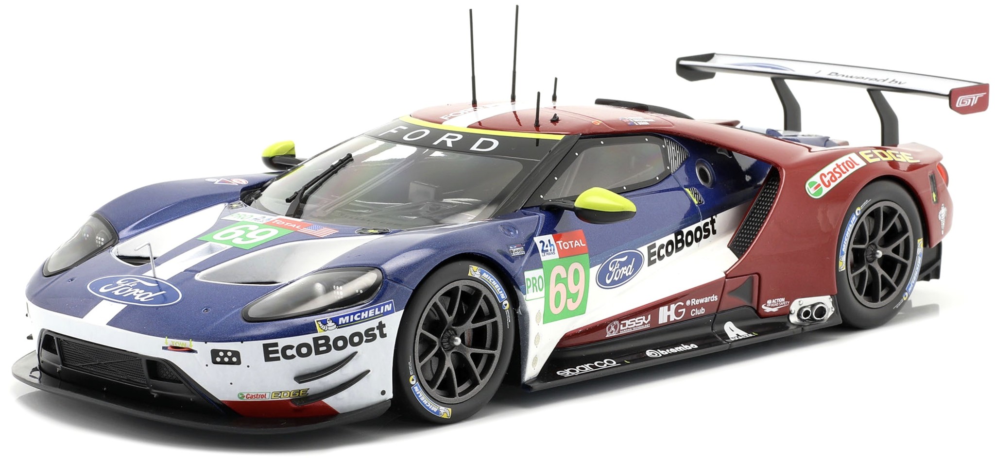 Schaalmodel 1:18 Ford GT #69 Ford Chip Ganassi Team USA 24H Le Mans 2019 IXO