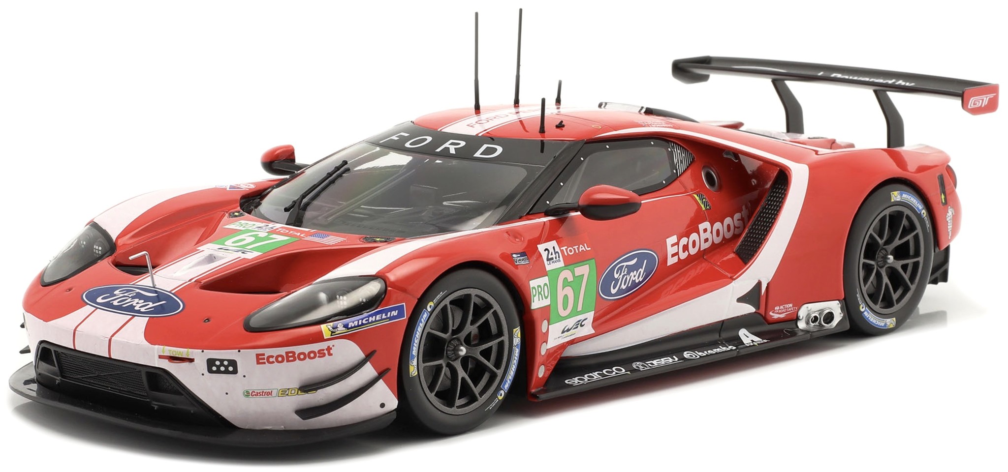 Schaalmodel 1:18 Ford GT #67 Ford Chip Ganassi Team USA 24H Le Mans 2019 IXO