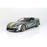 Modellauto 1:18 Ferrari 812 Competizione 2021 Grigio Coburn with Giallo Fly Stripe BBR