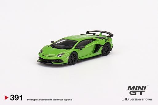Scalemodel 1:64 Lamborghini Aventador SVJ Verde Mantis MiniGT