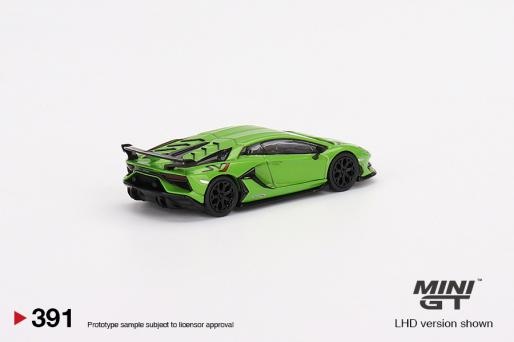 Scalemodel 1:64 Lamborghini Aventador SVJ Verde Mantis MiniGT
