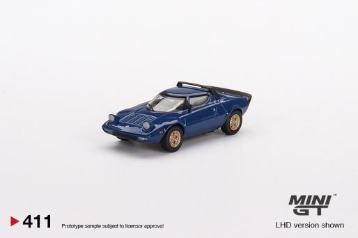 Schaalmodel 1:64 Lancia Stratos HF Stradale Bleu Vincennes MiniGT
