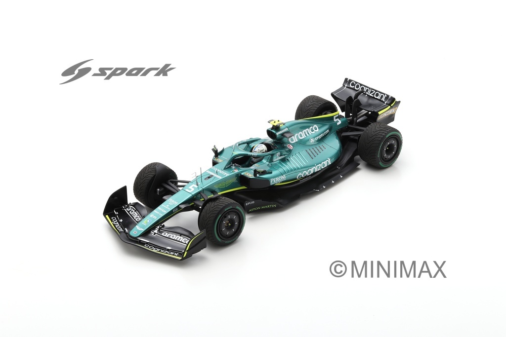 Modellauto 1:18 Aston Martin AMR22 #5 Sebastian Vettel Emilia Romagna GP (Imola) 2022 Spark