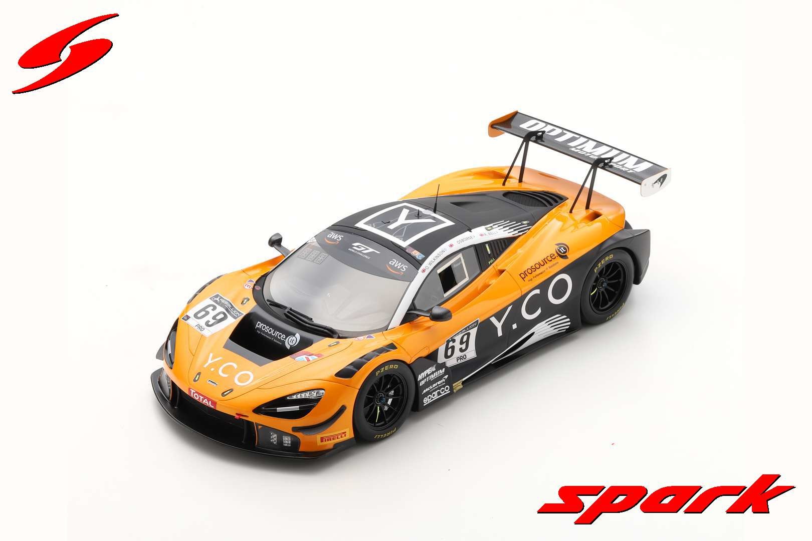 Scalemodel 1:18 McLaren 720S GT3 #69 Optimum Motorsport 24H Spa 2020 Spark
