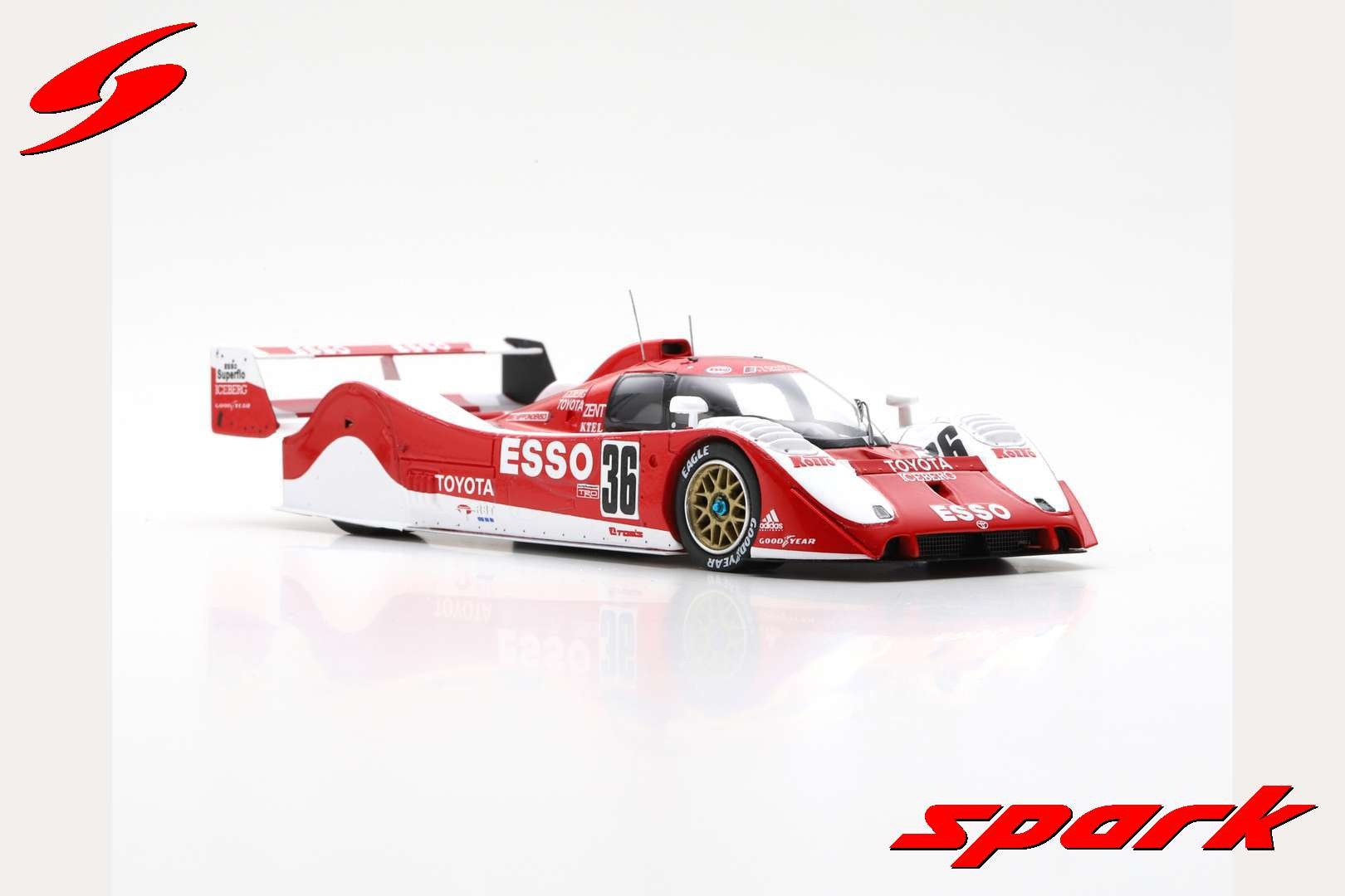 Schaalmodel 1:43 Toyota TS010 #36 Winner 500km Mine 1992 G. Lees - J. Lammers Spark