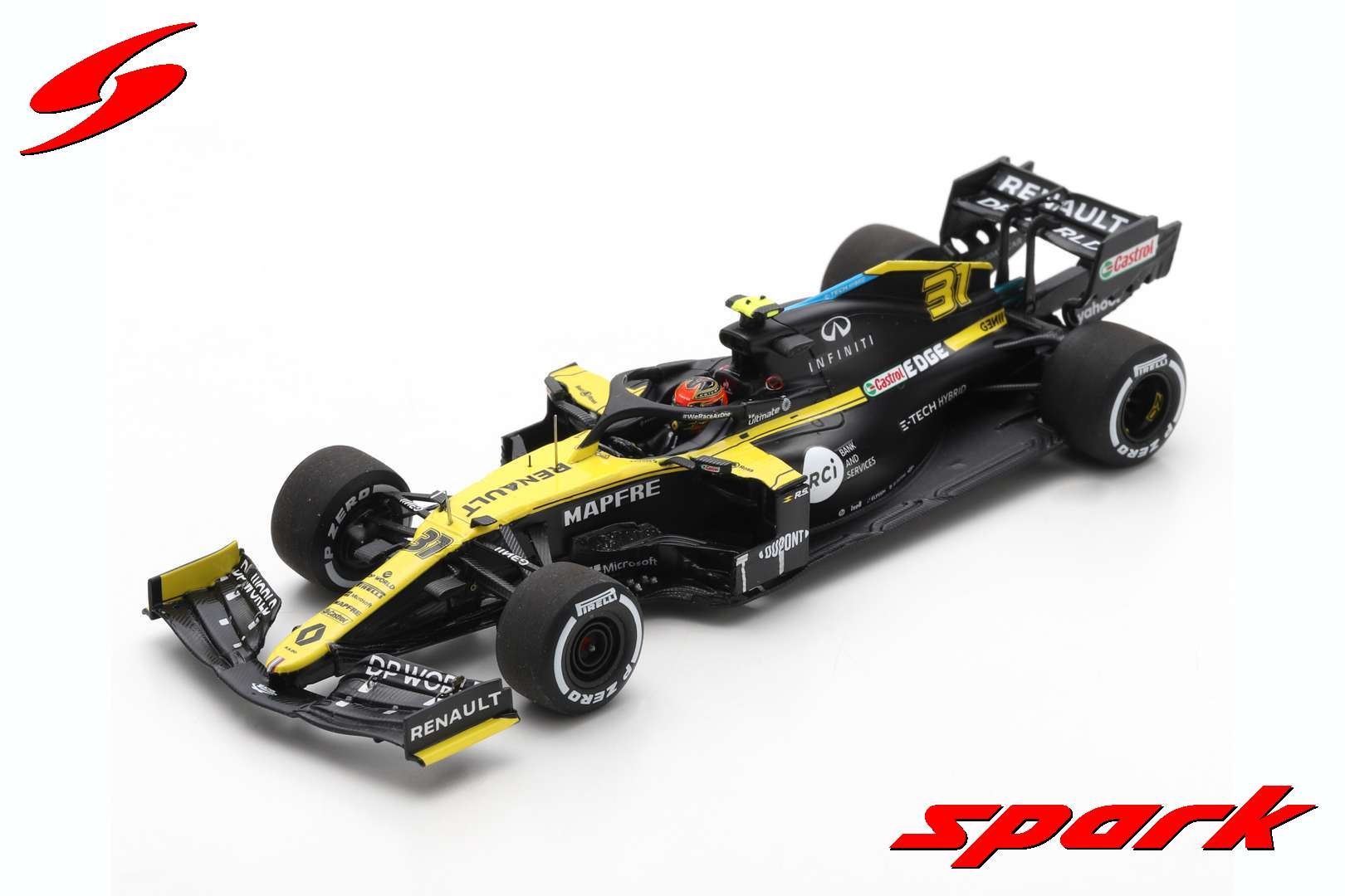 Modellauto 1:43 Renault DP World F1 Team R.S. 20 #31 Esteban Ocon '2nd Place Sakhir GP 2020' Spark