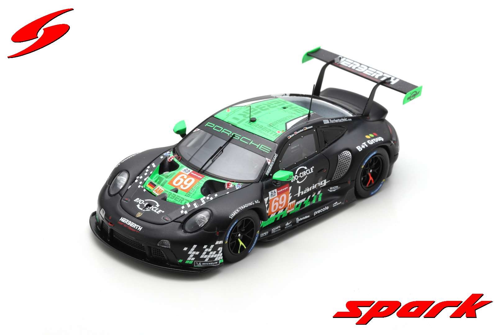 Schaalmodel 1:43 Porsche 911 RSR-19 #69 Herberth Motorsport 24H Le Mans 2021 Spark