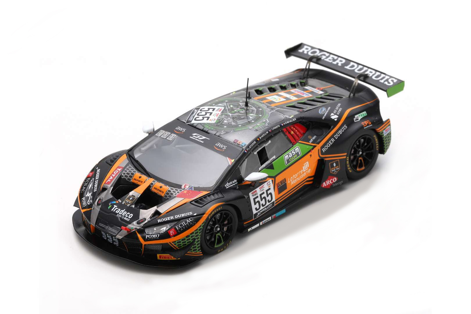 1:43 Lamborghini Huracan GT3 Evo #555 Orange 1 FFF Racing Team 24H Spa 2020 Spark