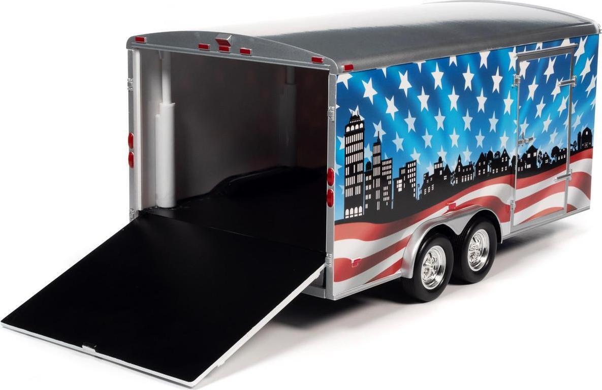 1:18 Enclosed Trailer Patriotic Patriotic Brave & Bold