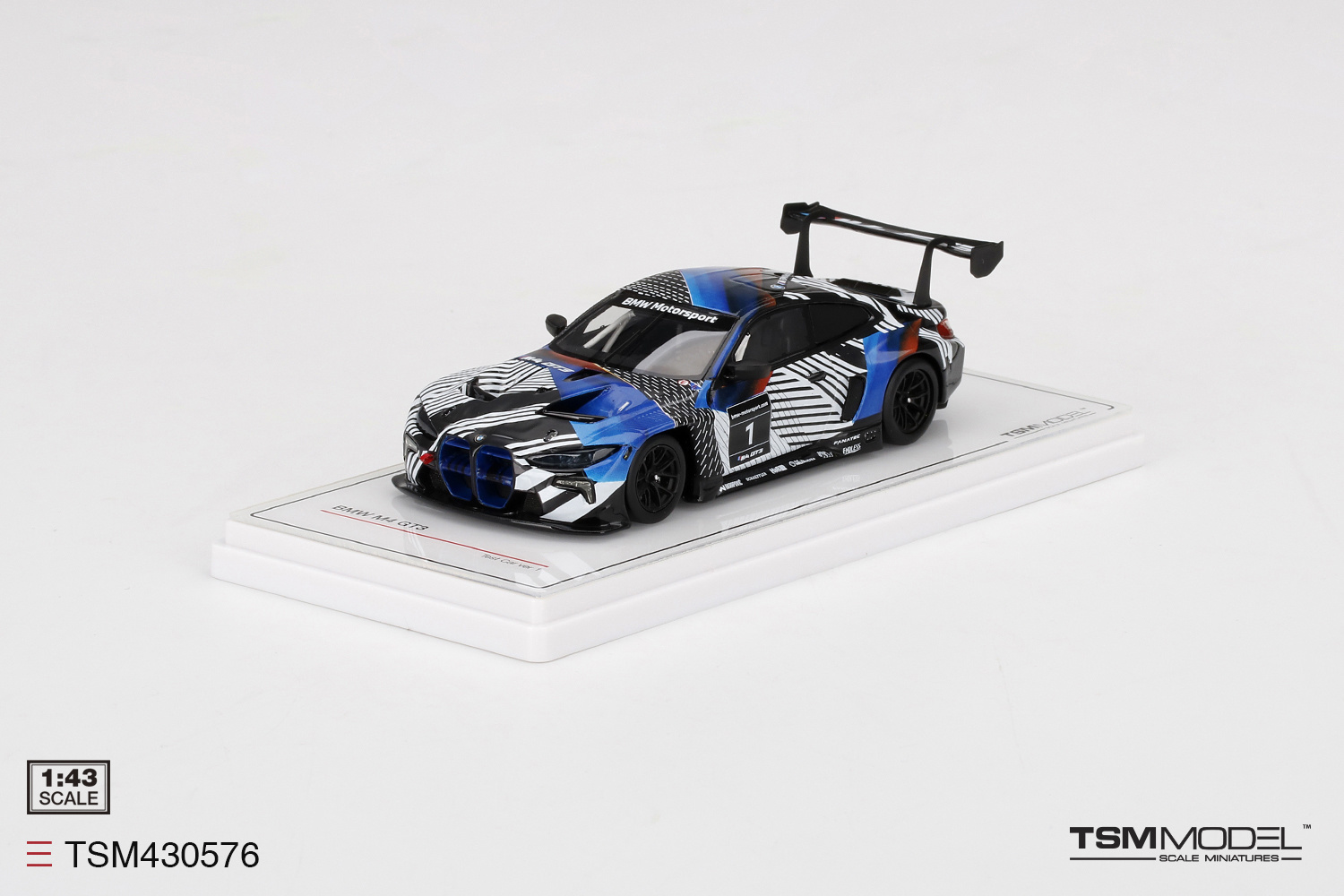Modellauto 1:43 BMW M4 GT3 Test Car Camouflage Ver.1 TSM