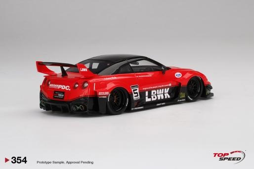 Schaalmodel 1:18 LB-Silhouette WORKS Nissan 35GT-RR Rood TopSpeed Models