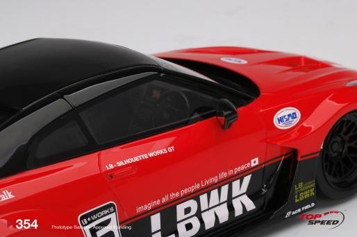 Schaalmodel 1:18 LB-Silhouette WORKS Nissan 35GT-RR Rood TopSpeed Models