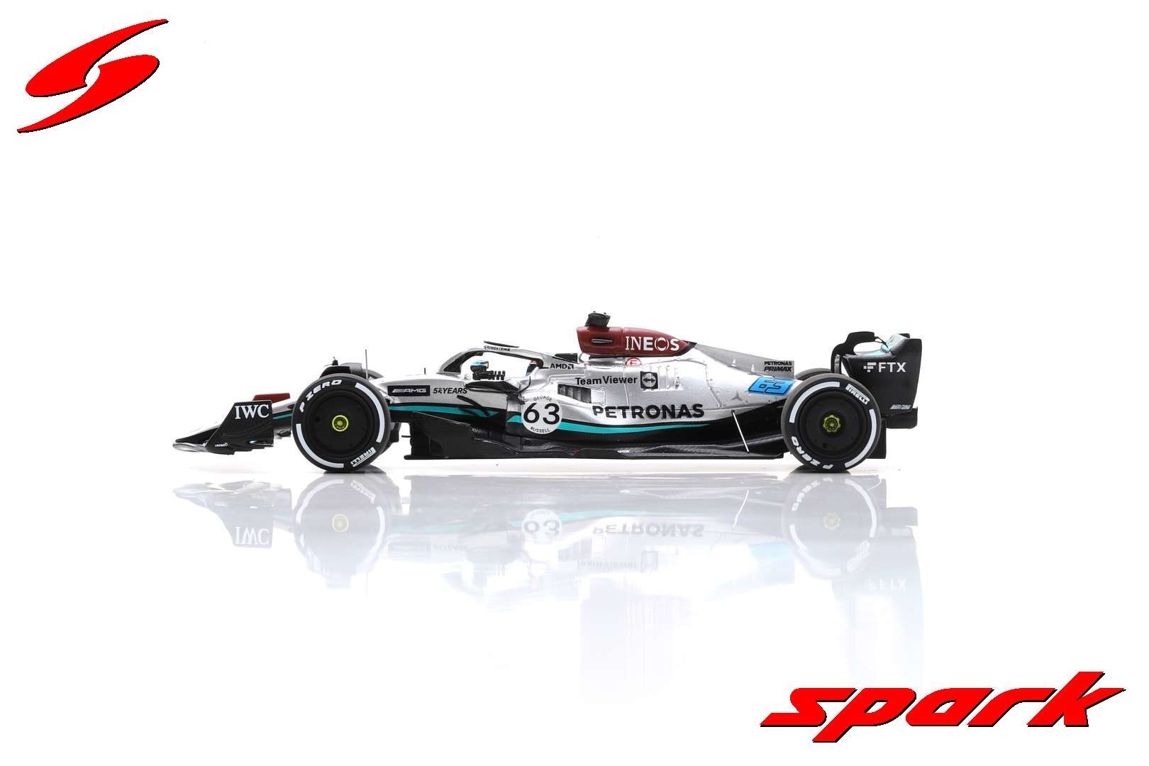 1:43 Mercedes W13E Russell GP België 2022