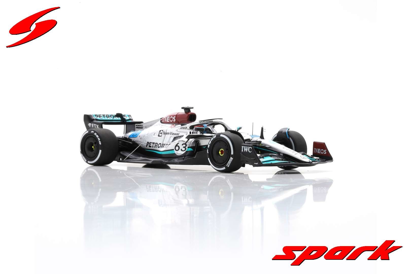 1:43 Mercedes W13E Russell GP België 2022