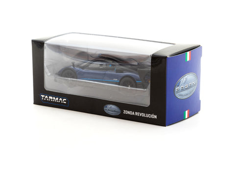 Schaalmodel 1:64 Pagani Zonda Revolucion Blue Metallic Tarmac Works