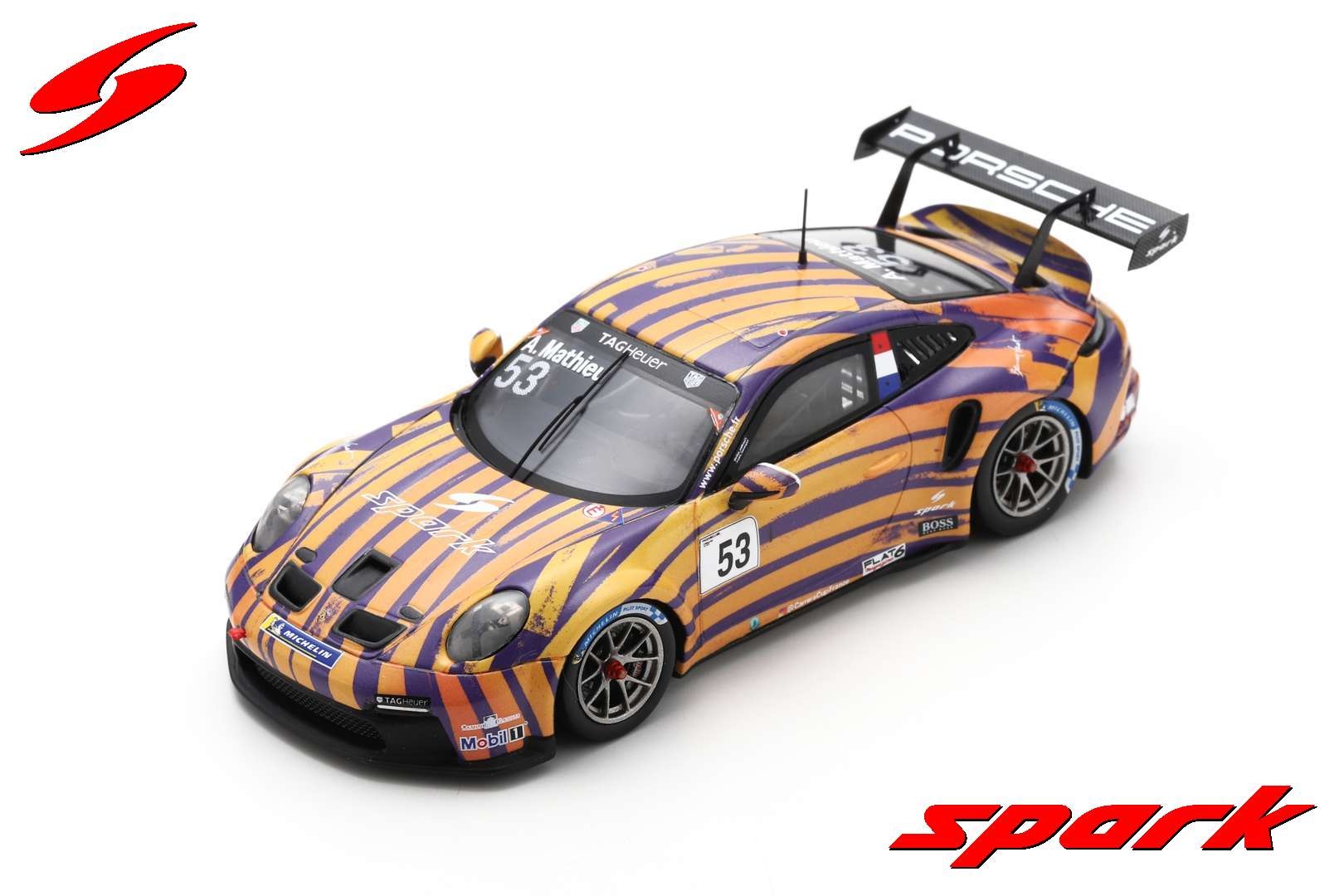 1:43 Porsche 911 GT3 Cup Nr 53 A. Mathieu, Porsche Carrera Cup France Spa Francorchamps 2021 - Copy