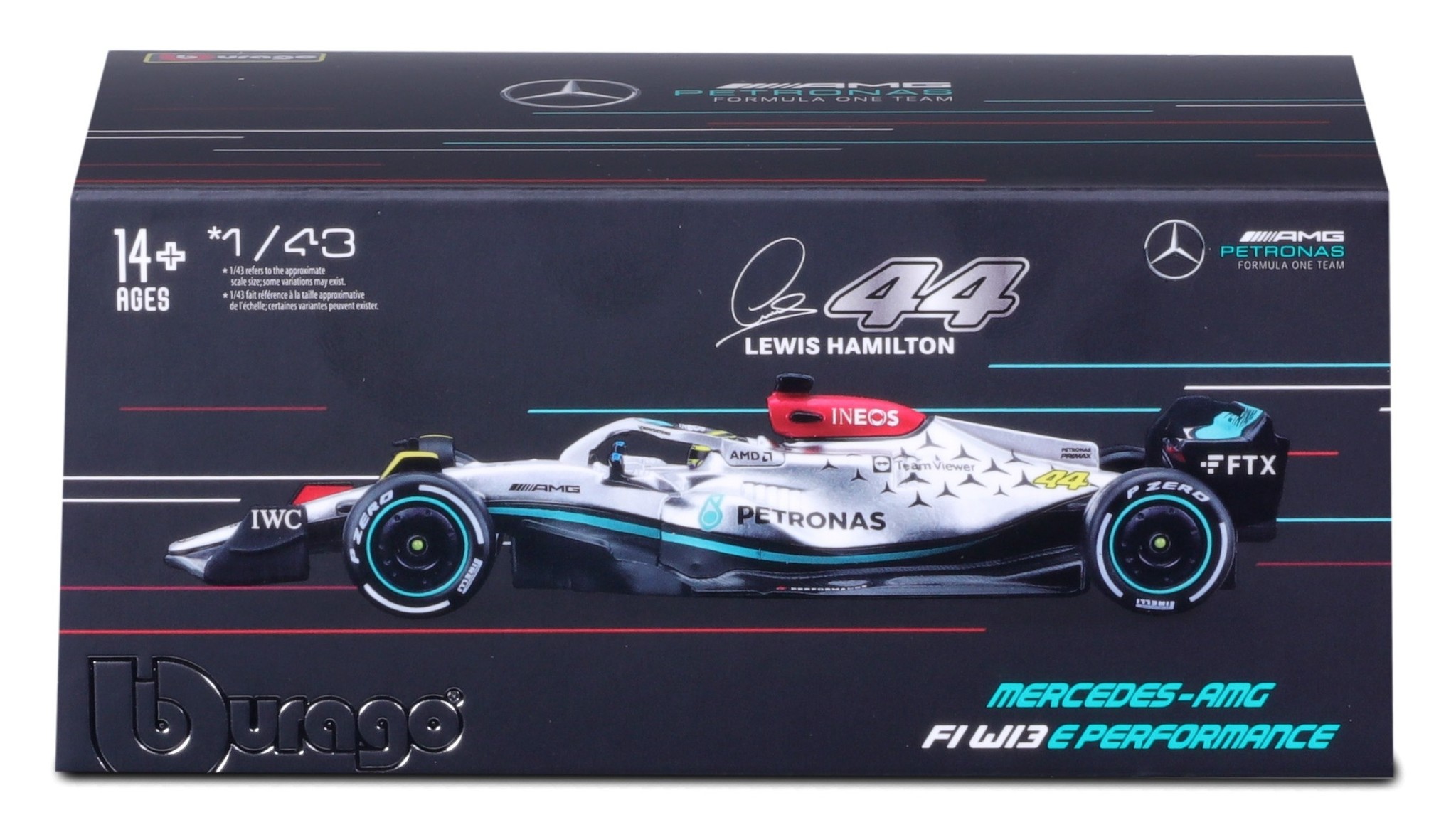 1:43 Mercedes-AMG F1 W13 #44 Hamilton 2022 Bburago