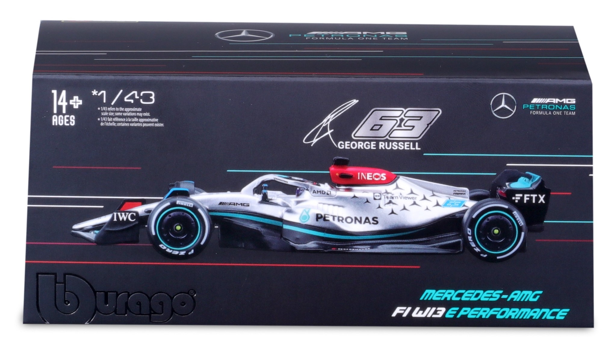 1:43 Mercedes-AMG F1 W13 #63 Russell 2022 Bburago