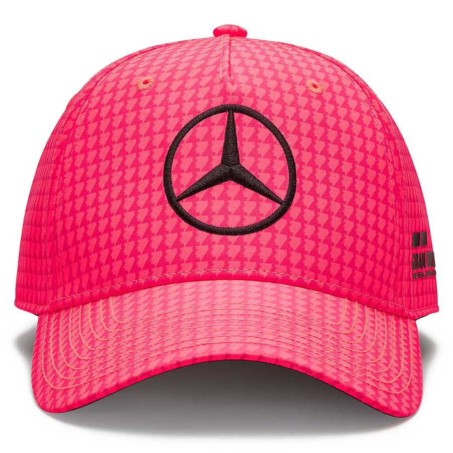 'Adult' 2023 Mercedes AMG Petronas Motorsport Lewis Hamilton Driver Baseball Cap Neon Pink