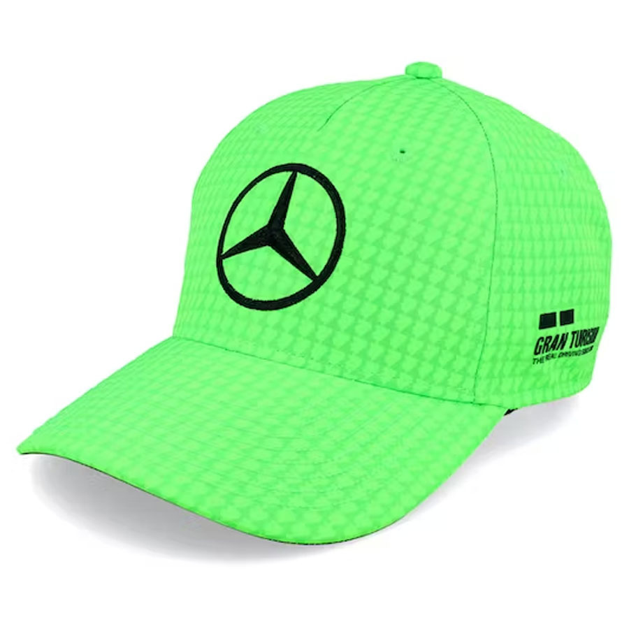'Adult' 2023 Mercedes AMG Petronas Motorsport Lewis Hamilton Driver Baseball Cap Fluor Groen