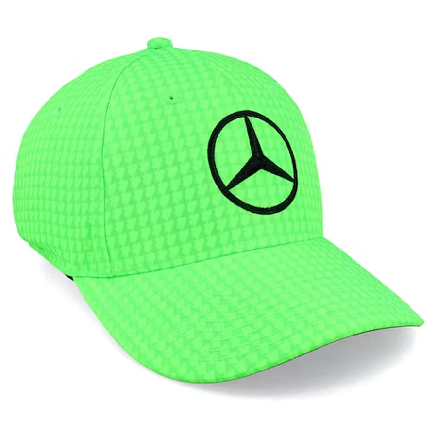 'Adult' 2023 Mercedes AMG Petronas Motorsport Lewis Hamilton Driver Baseball Cap Fluor Groen