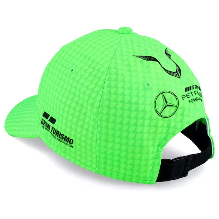 'Adult' 2023 Mercedes AMG Petronas Motorsport Lewis Hamilton Driver Baseball Cap Fluor Groen