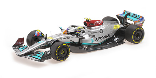 1:18 Mercedes W13 #44 Lewis Hamilton Grand Prix Miami 2022 - Minichamps